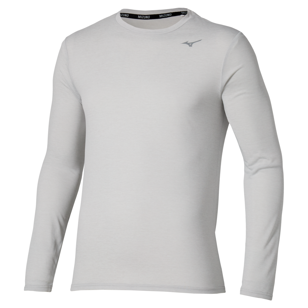 Mizuno Core Impulse Long Sleeve Tee Vapor Silber Herren Grösse S